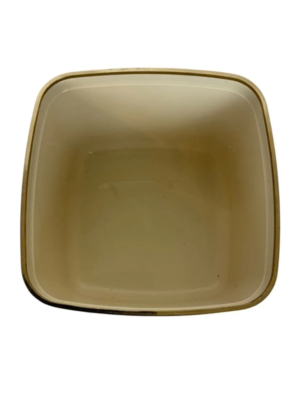Vintage Square Ivory Tissue Box Holder 22 kt Gold Trim Molded Plastic Bath Decor